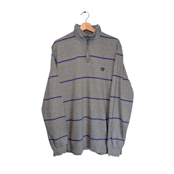 Chaps Mens XL shirt long sleeve Quarter Zip Pullover Y2K Preppy Casual layer - Picture 4 of 11